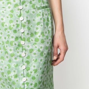 Sandro Paris Straight Printed Skirt with Buttons